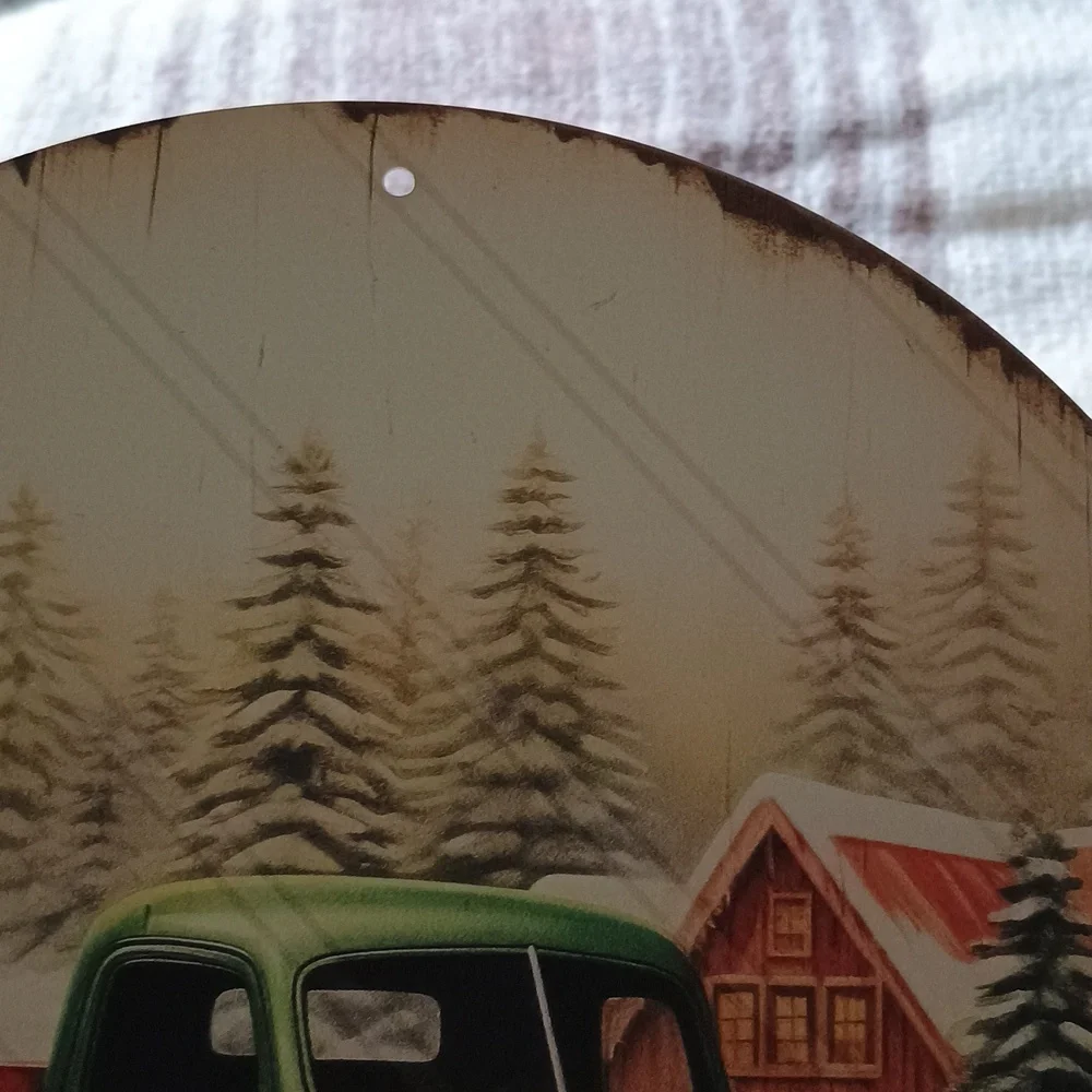 NIP Vintage Green Truck Christmas Decor